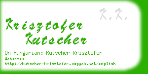 krisztofer kutscher business card